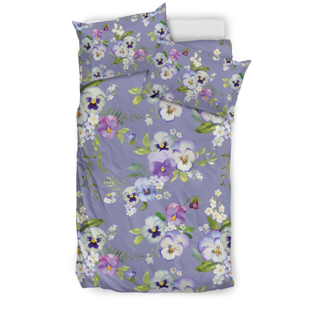 Pansy Pattern Print Design PS05 Duvet Cover Bedding Set-JORJUNE.COM