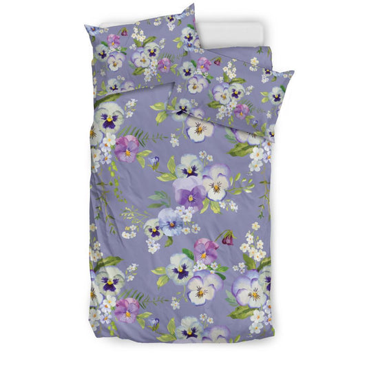 Pansy Pattern Print Design PS05 Duvet Cover Bedding Set-JORJUNE.COM