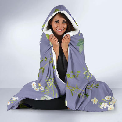 Pansy Pattern Print Design PS05 Hooded Blanket-JORJUNE.COM