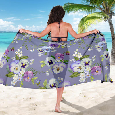 Pansy Pattern Print Design PS05 Sarong Pareo Wrap-JORJUNE.COM