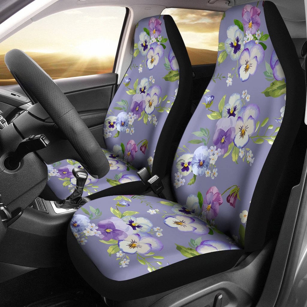 Pansy Pattern Print Design PS05 Universal Fit Car Seat Covers-JorJune