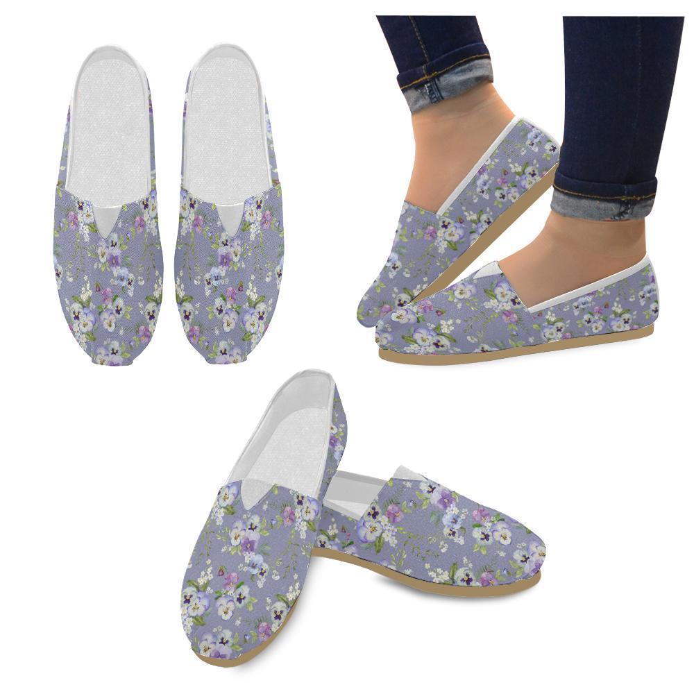 Pansy Pattern Print Design PS05 Women Casual Shoes-JorJune.com