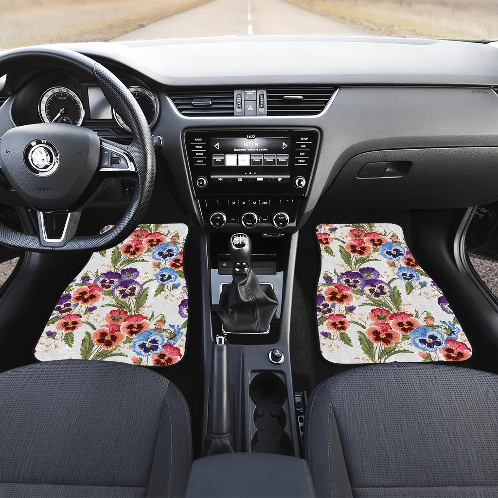 Pansy Pattern Print Design PS06 Car Floor Mats-JORJUNE.COM