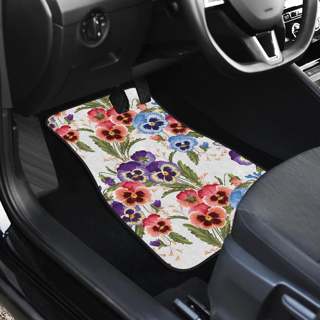 Pansy Pattern Print Design PS06 Car Floor Mats-JORJUNE.COM