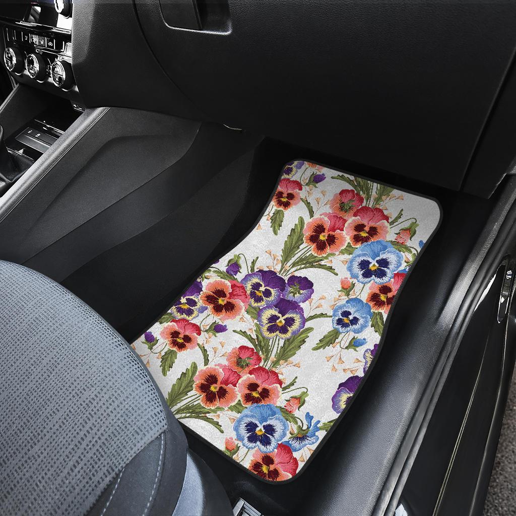 Pansy Pattern Print Design PS06 Car Floor Mats-JORJUNE.COM