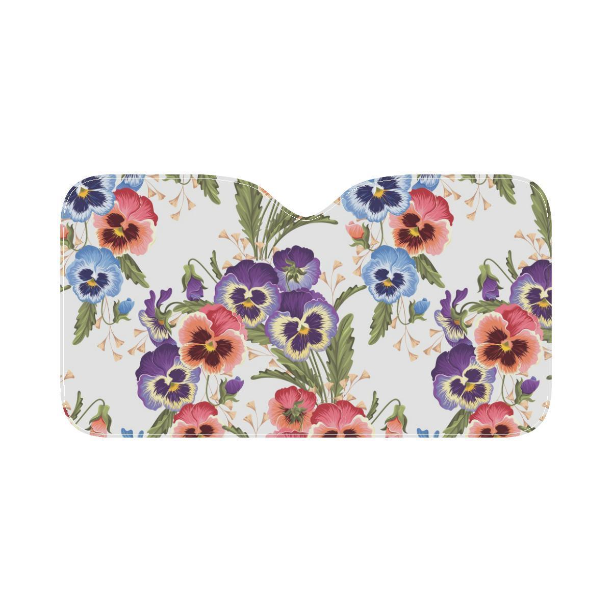Pansy Pattern Print Design PS06 Car Sun Shade-JorJune