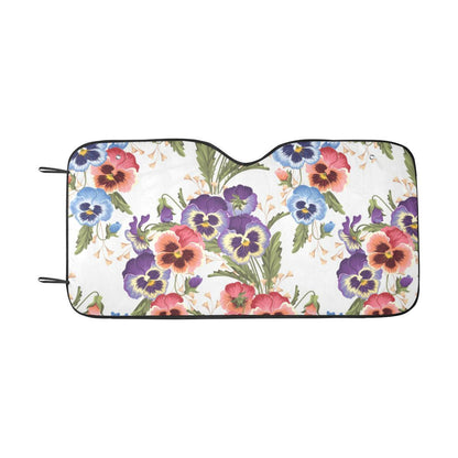 Pansy Pattern Print Design PS06 Car Sun Shade-JorJune