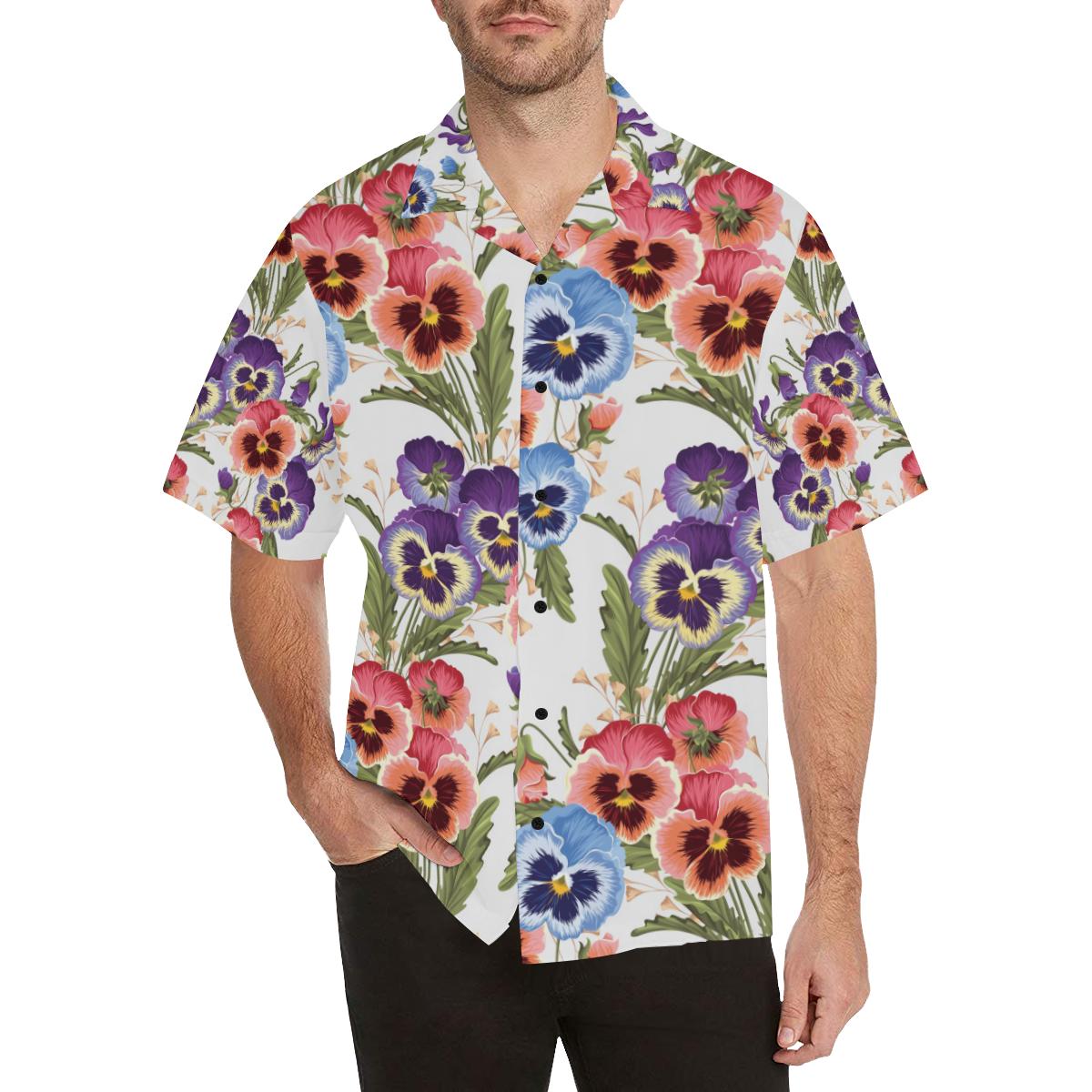 Pansy Pattern Print Design PS06 Men Hawaiian Shirt-JorJune