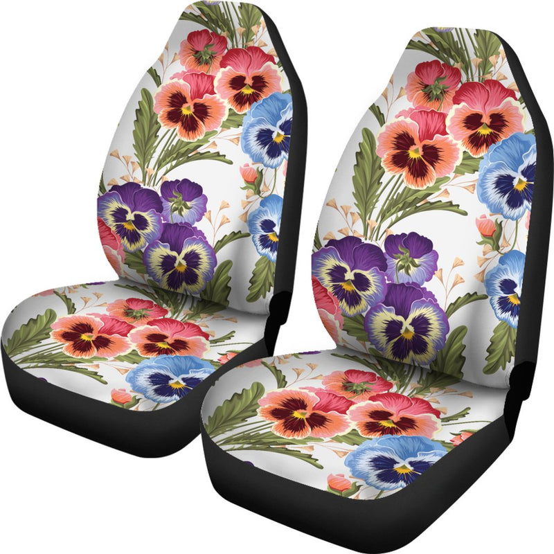 Pansy Pattern Print Design PS06 Universal Fit Car Seat Covers-JorJune