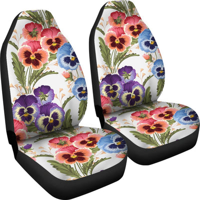 Pansy Pattern Print Design PS06 Universal Fit Car Seat Covers-JorJune