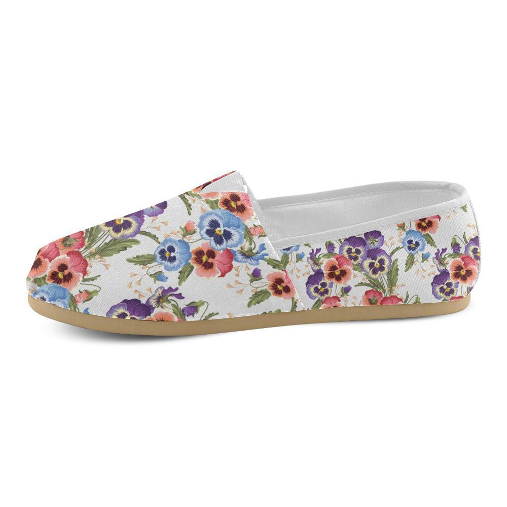 Pansy Pattern Print Design PS06 Women Casual Shoes-JorJune.com