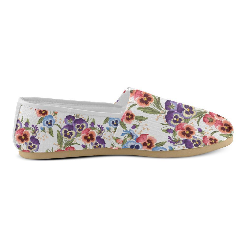 Pansy Pattern Print Design PS06 Women Casual Shoes-JorJune.com