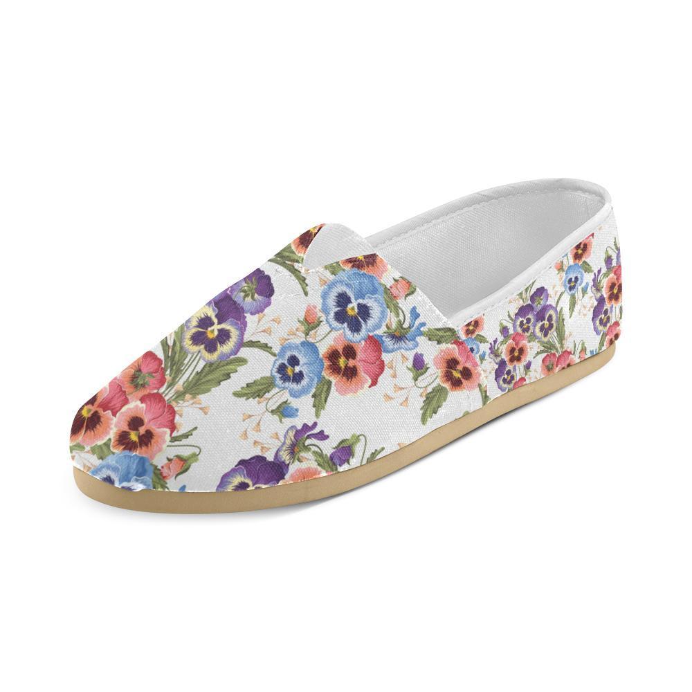 Pansy Pattern Print Design PS06 Women Casual Shoes-JorJune.com