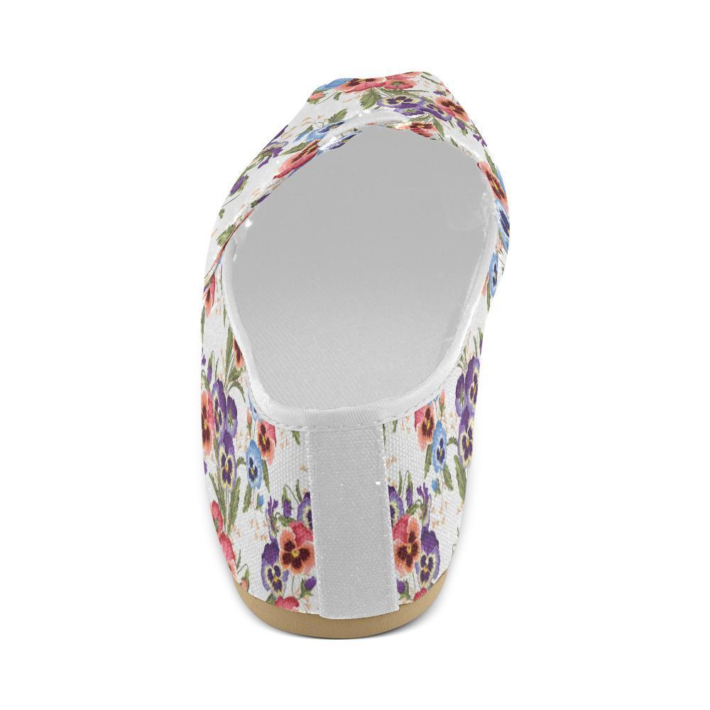 Pansy Pattern Print Design PS06 Women Casual Shoes-JorJune.com