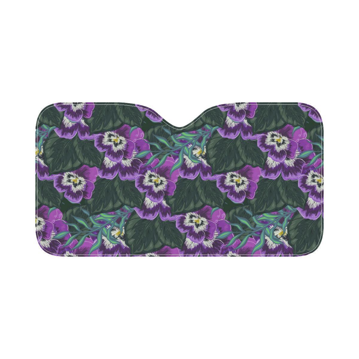 Pansy Pattern Print Design PS07 Car Sun Shade-JorJune