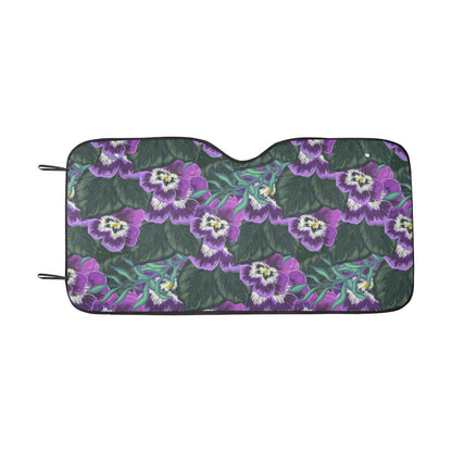 Pansy Pattern Print Design PS07 Car Sun Shade-JorJune