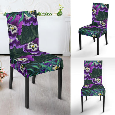 Pansy Pattern Print Design PS07 Dining Chair Slipcover-JORJUNE.COM