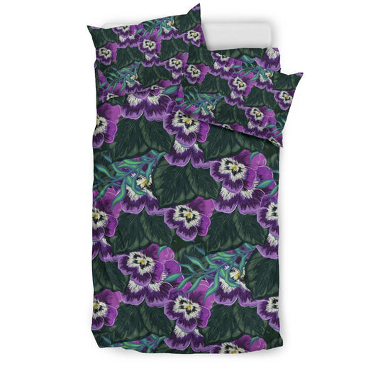 Pansy Pattern Print Design PS07 Duvet Cover Bedding Set-JORJUNE.COM