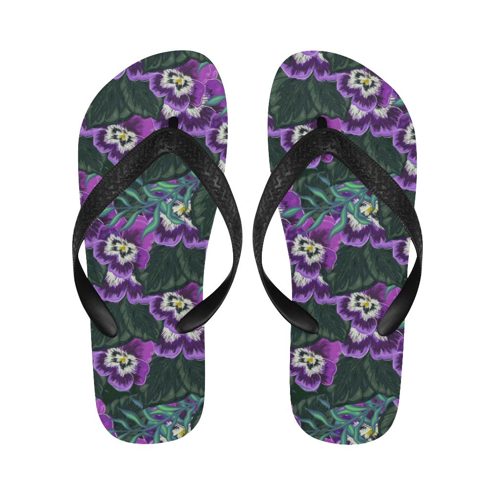 Pansy Pattern Print Design PS07 Flip Flops-JorJune