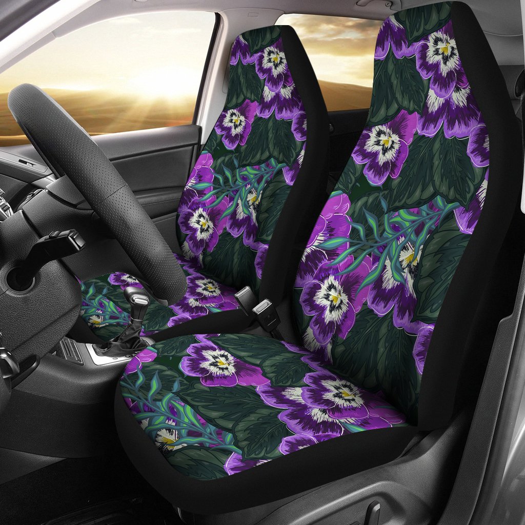 Pansy Pattern Print Design PS07 Universal Fit Car Seat Covers-JorJune