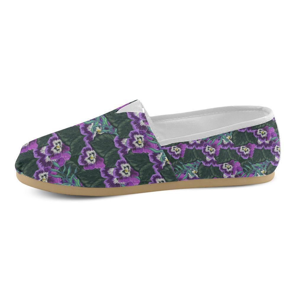 Pansy Pattern Print Design PS07 Women Casual Shoes-JorJune.com