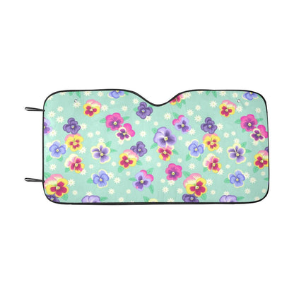 Pansy Pattern Print Design PS08 Car Sun Shade-JorJune