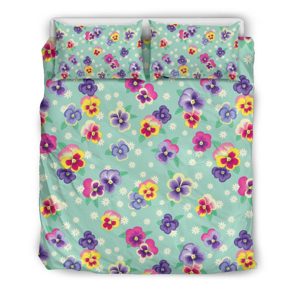 Pansy Pattern Print Design PS08 Duvet Cover Bedding Set-JORJUNE.COM