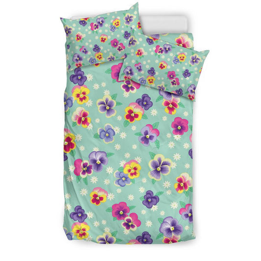 Pansy Pattern Print Design PS08 Duvet Cover Bedding Set-JORJUNE.COM