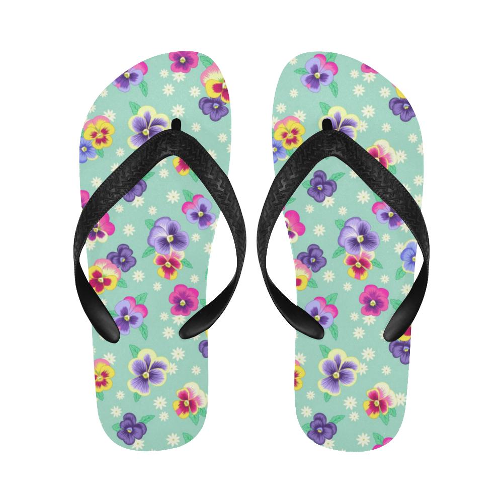 Pansy Pattern Print Design PS08 Flip Flops-JorJune