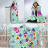 Pansy Pattern Print Design PS08 Hooded Blanket-JORJUNE.COM