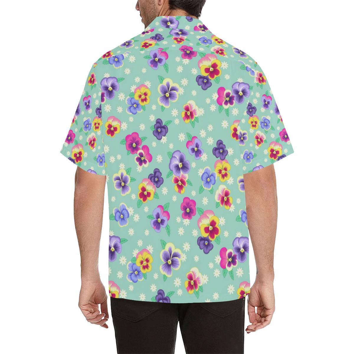 Pansy Pattern Print Design PS08 Men Hawaiian Shirt-JorJune