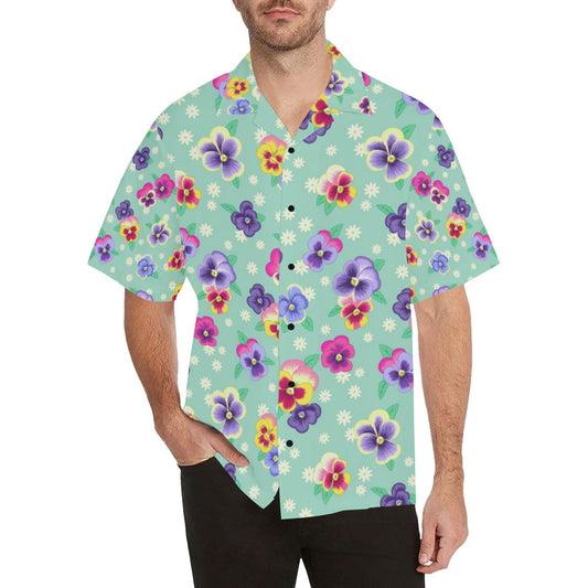 Pansy Pattern Print Design PS08 Men Hawaiian Shirt-JorJune