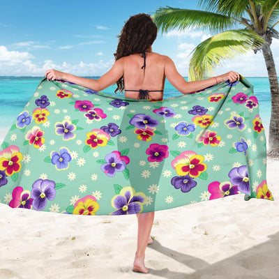 Pansy Pattern Print Design PS08 Sarong Pareo Wrap-JORJUNE.COM