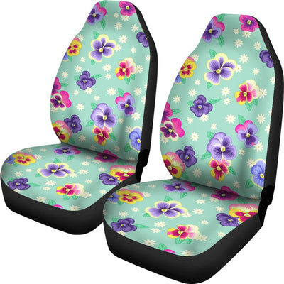 Pansy Pattern Print Design PS08 Universal Fit Car Seat Covers-JorJune