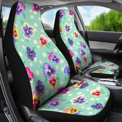 Pansy Pattern Print Design PS08 Universal Fit Car Seat Covers-JorJune