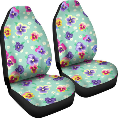 Pansy Pattern Print Design PS08 Universal Fit Car Seat Covers-JorJune