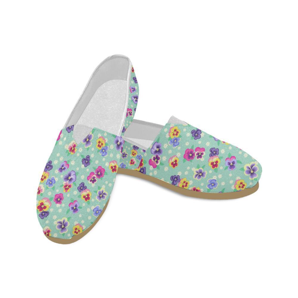 Pansy Pattern Print Design PS08 Women Casual Shoes-JorJune.com