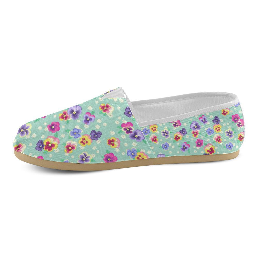 Pansy Pattern Print Design PS08 Women Casual Shoes-JorJune.com