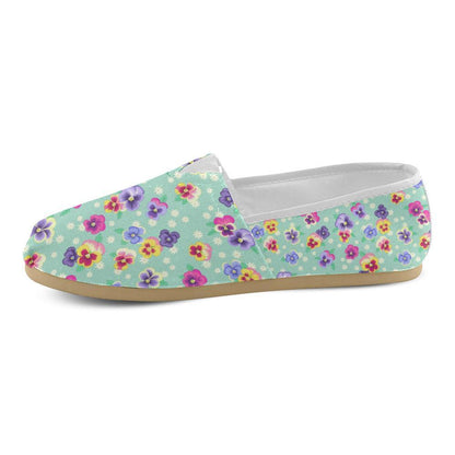 Pansy Pattern Print Design PS08 Women Casual Shoes-JorJune.com
