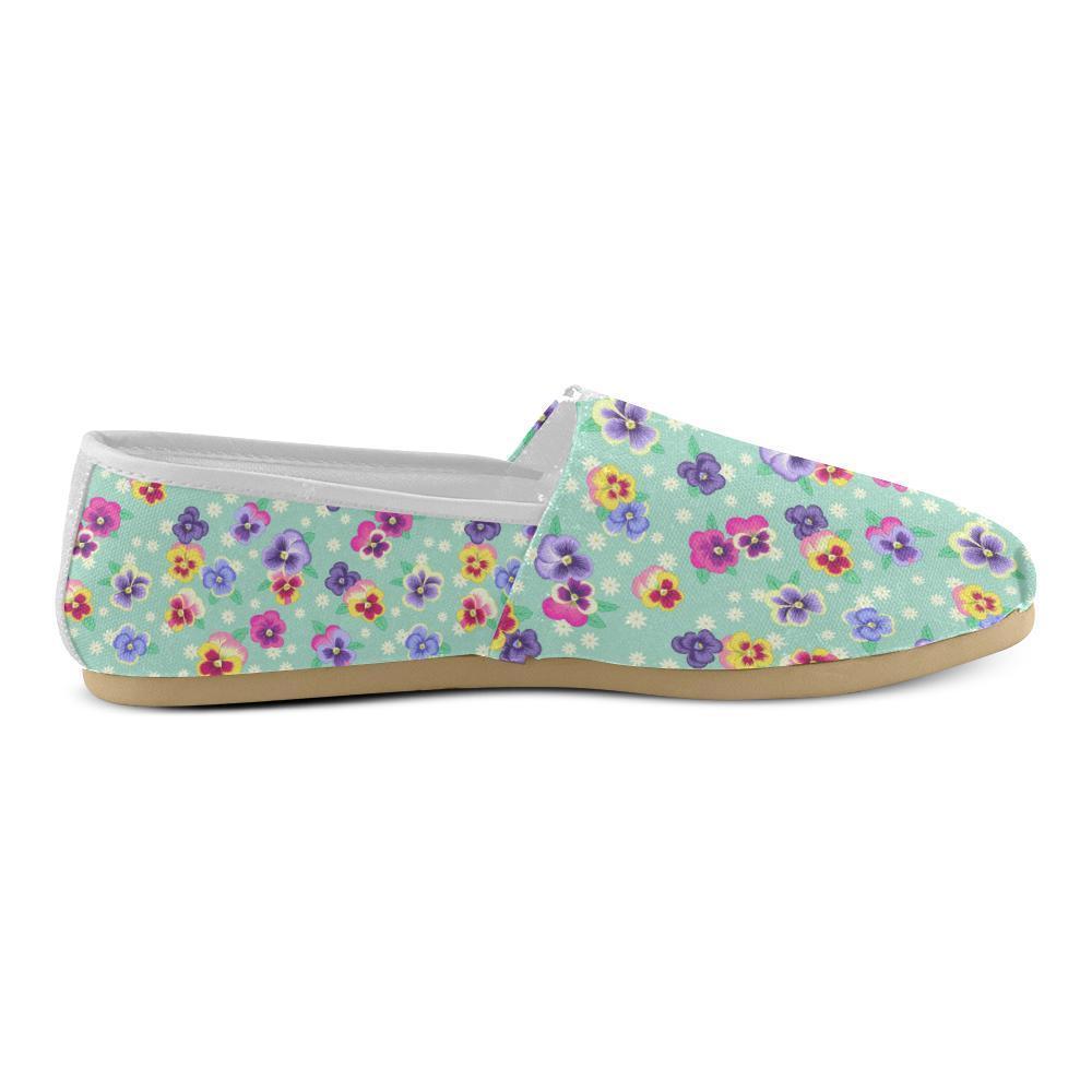 Pansy Pattern Print Design PS08 Women Casual Shoes-JorJune.com