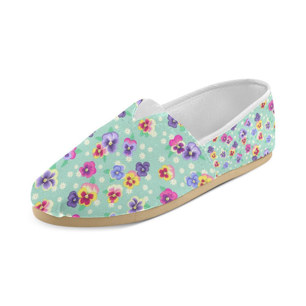 Pansy Pattern Print Design PS08 Women Casual Shoes-JorJune.com