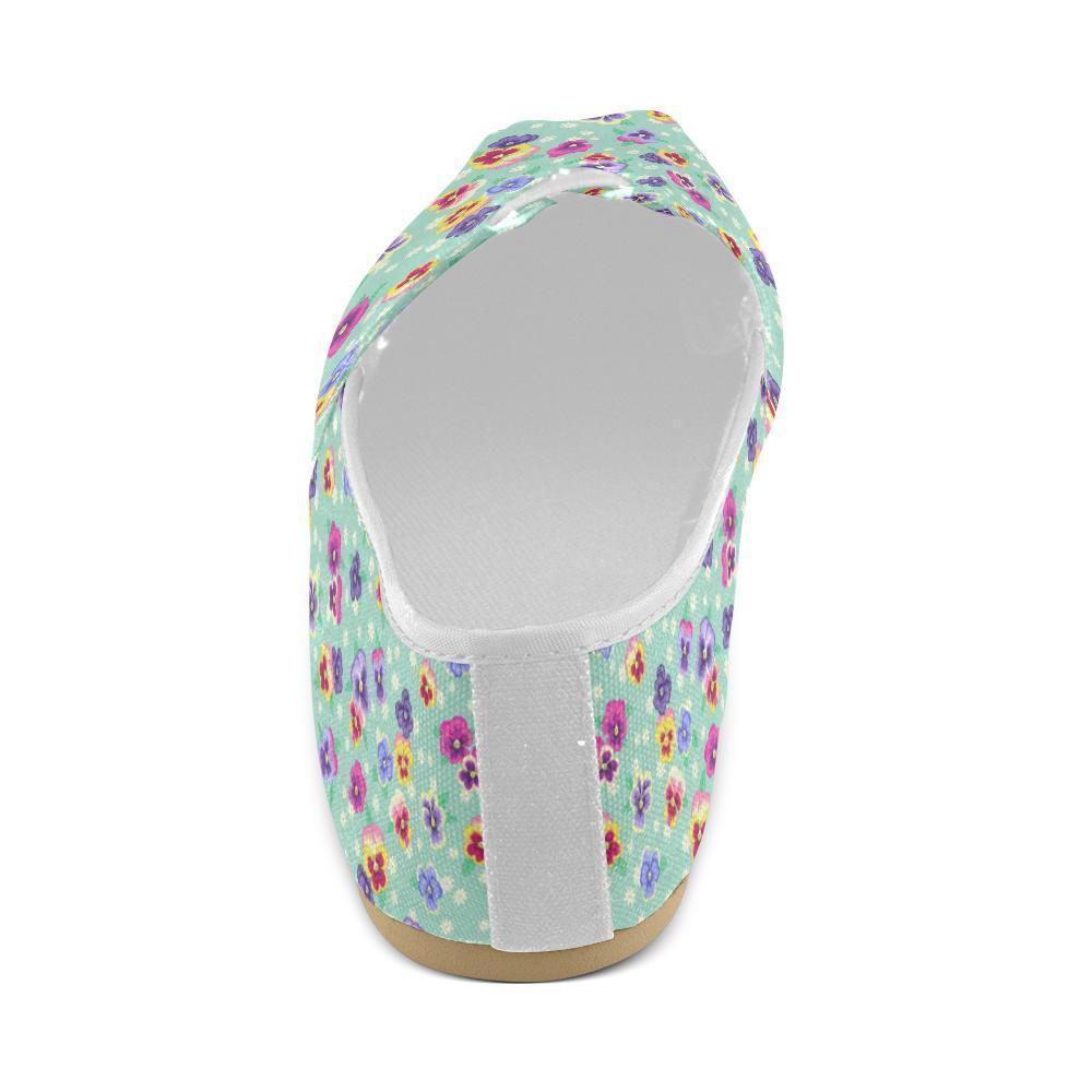 Pansy Pattern Print Design PS08 Women Casual Shoes-JorJune.com