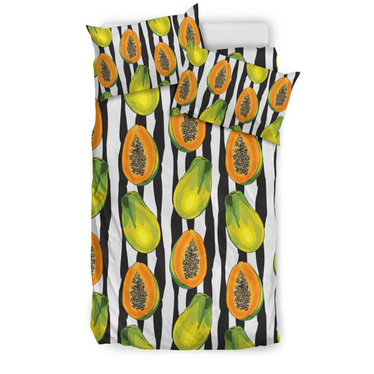 Papaya Pattern Print Design PP01 Duvet Cover Bedding Set-JORJUNE.COM