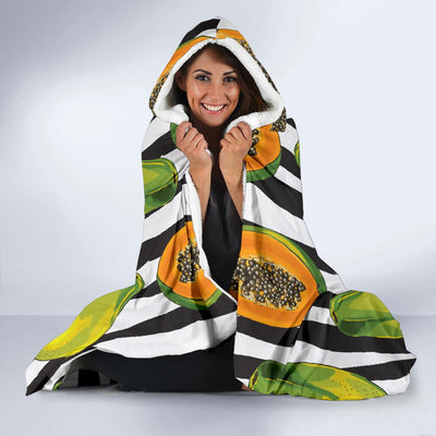 Papaya Pattern Print Design PP01 Hooded Blanket-JORJUNE.COM