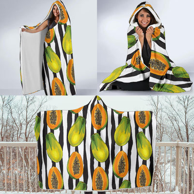 Papaya Pattern Print Design PP01 Hooded Blanket-JORJUNE.COM