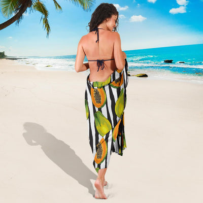 Papaya Pattern Print Design PP01 Sarong Pareo Wrap-JORJUNE.COM