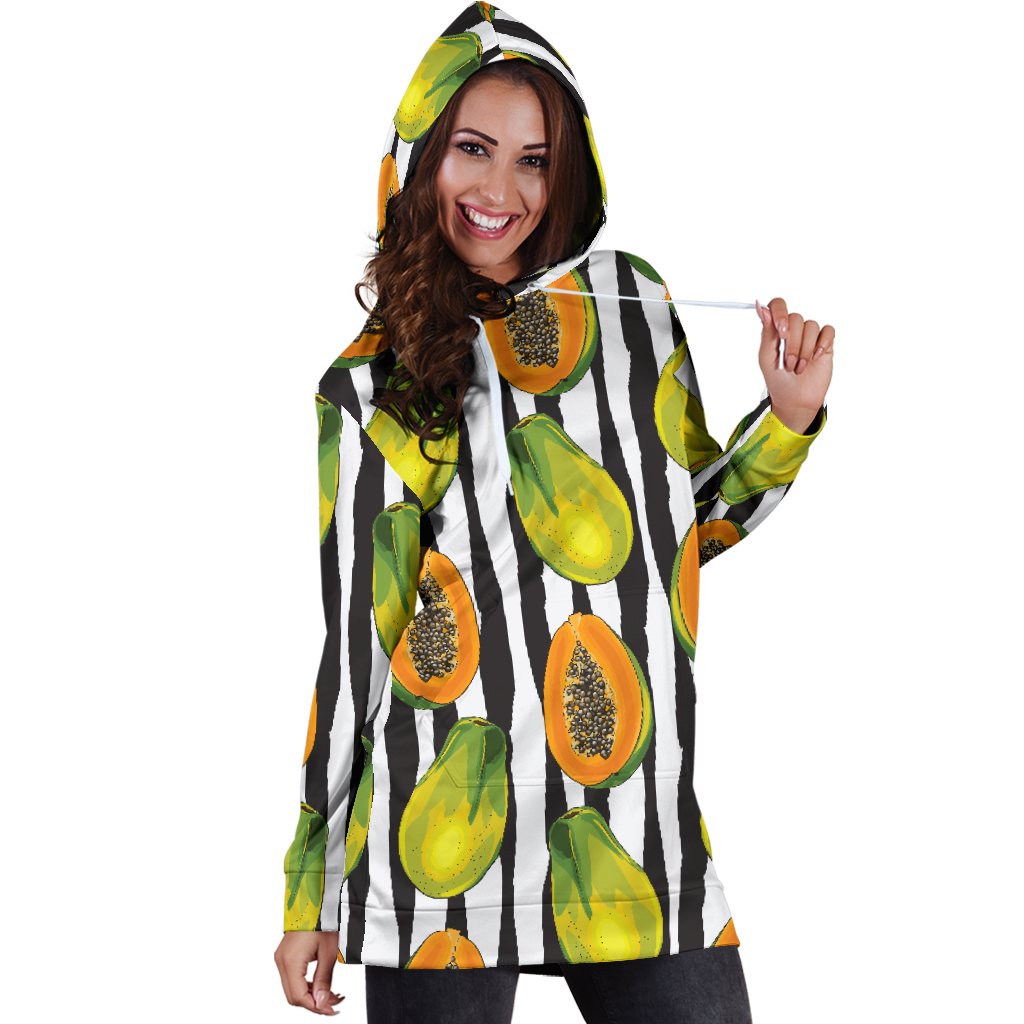 Papaya Pattern Print Design PP01 Women Hoodie Dress
