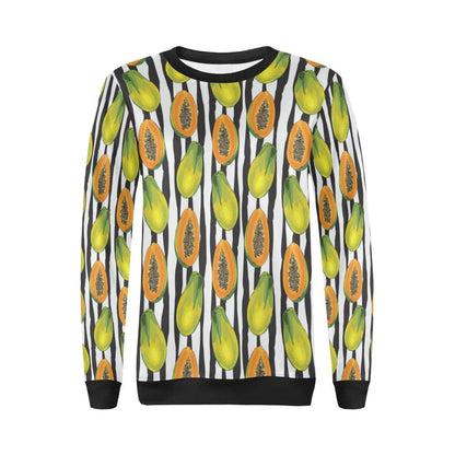 Papaya Pattern Print Design PP01 Women Long Sleeve Sweatshirt-JorJune