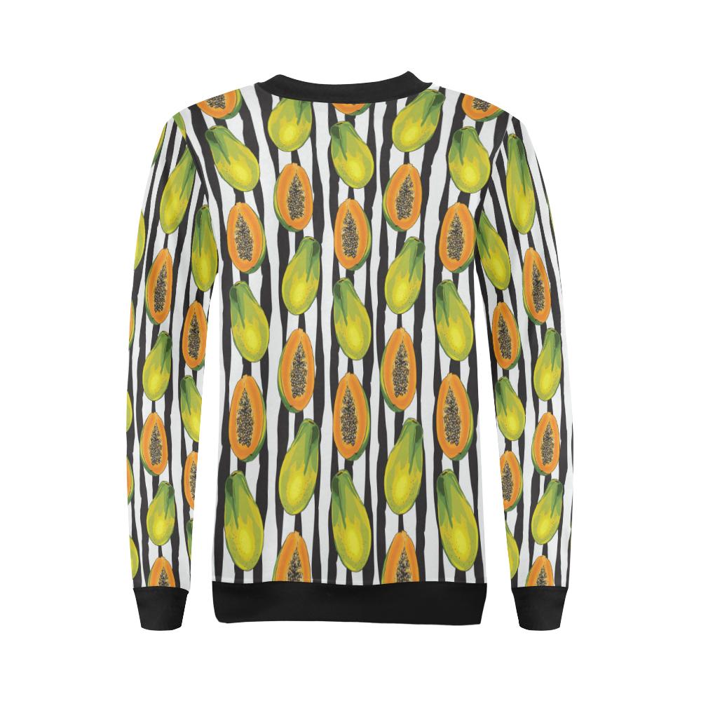 Papaya Pattern Print Design PP01 Women Long Sleeve Sweatshirt-JorJune