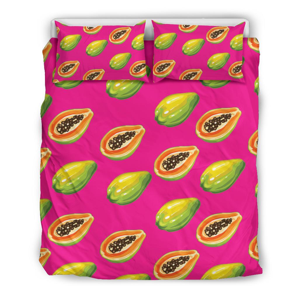 Papaya Pattern Print Design PP02 Duvet Cover Bedding Set-JORJUNE.COM